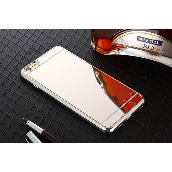 Wholesale iPhone 7 Plus Mirror Shiny Hybrid Case (Silver)